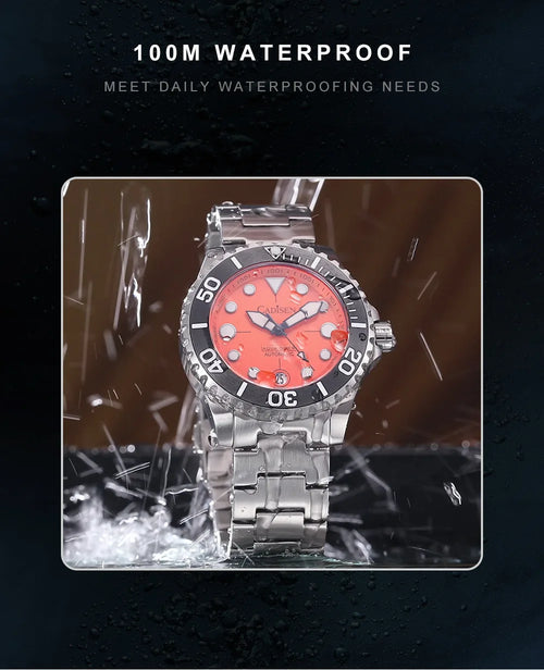 Relógio Automático Cadisen Aqua Diver Masculino - Maquinário Japonês