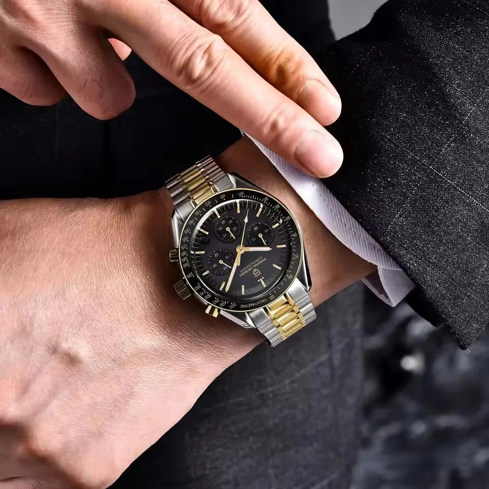 Pagani Design PD1701 Cronógrafo Quartzo VK63 – Safira AR Dourado