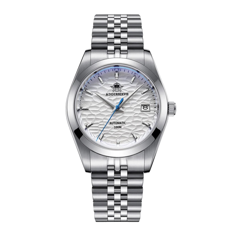 Relógio Automático Masculino ADDIESDIVE AD2118 – Maquinário Seiko NH35A, Vidro Safira e Pulseira Jubilee em Aço 316L (100m / 10 Bar)