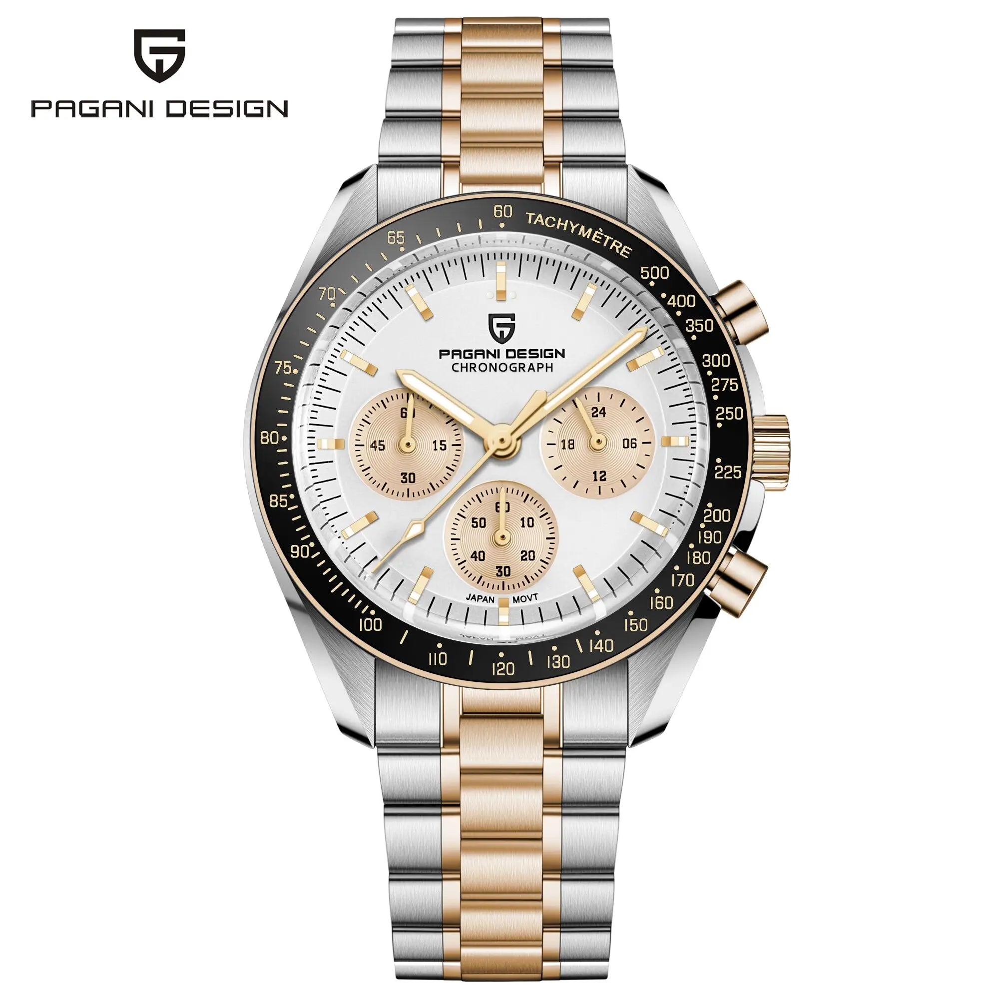 Pagani Design PD1701 Cronógrafo Quartzo VK63 – Safira AR Dourado