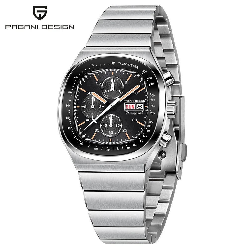 Relógio Masculino Cronógrafo PAGANI DESIGN PD1819 – Maquinário de Quartzo Japonês Miyota OS00, Vidro de Safira e À Prova D'água (Speedmaster / Testador de Velocidade)