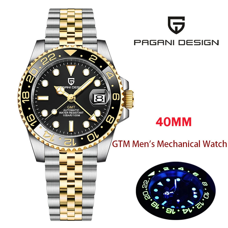 Relógio Masculino Automático Pagani Design GMT 40mm).
